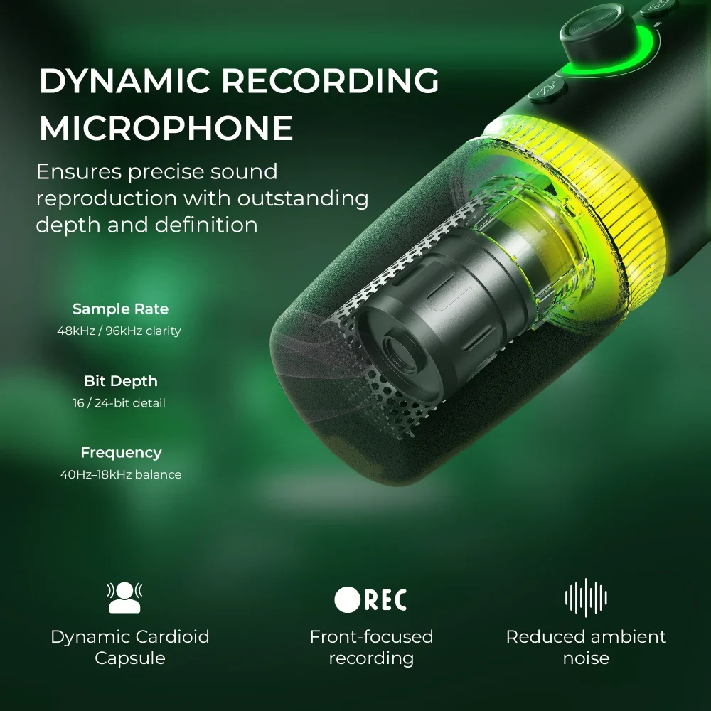 DigiTek USB Professional Dynamic Podcast Microphone RGB (DM 701) view 8